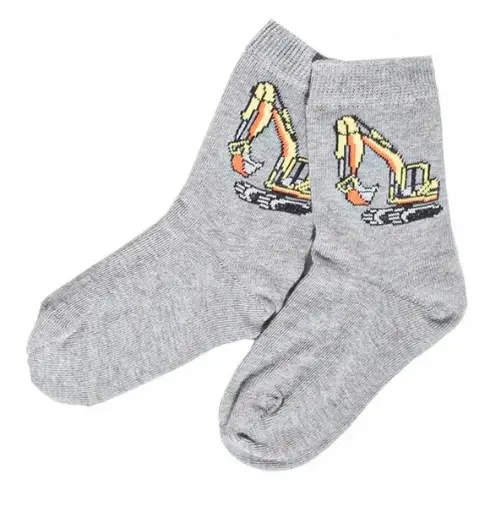 [Art.Nr.13111-1-2-19/22-bagger] Chaussettes bébé "Excavatrice" en coton, Grödo