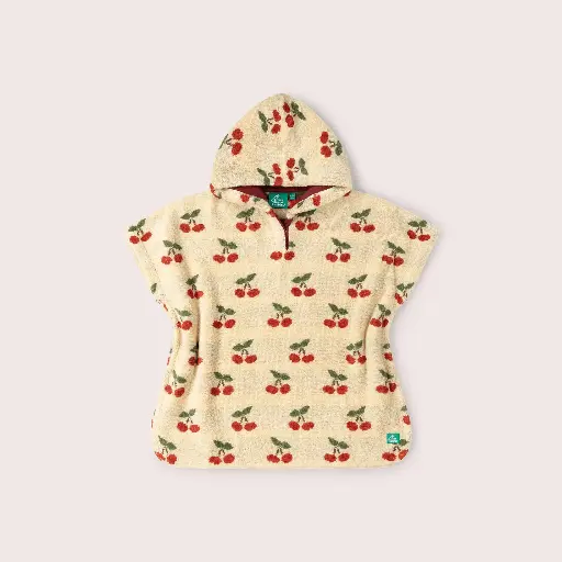 Little Cherries Baby Towel Poncho, LGR 