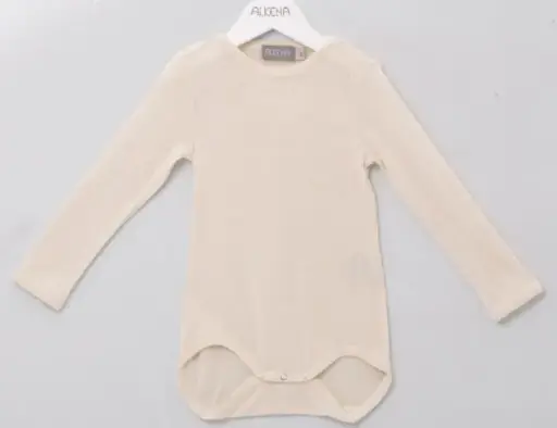 [Art.Nr.134446-28-natur-56/62] Body langarm Bouretteseide Ripp, Alkena