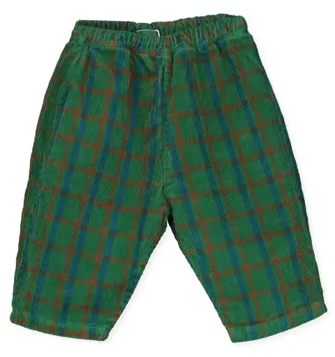 Baby Wide Corduroy Pants "Plaid all over", LötieKids