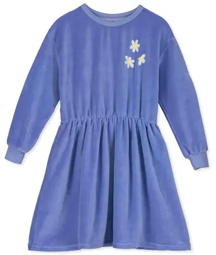 Long-sleeve Velvet Relaxed Dress, Lötiekids