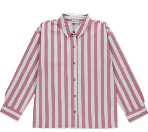 Chemise "Camelia" Denim Rayures, Poudre Organic