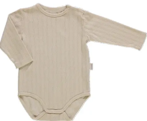 Baby bodysuit "Aloes" Long-sleeved, Poudre Organic