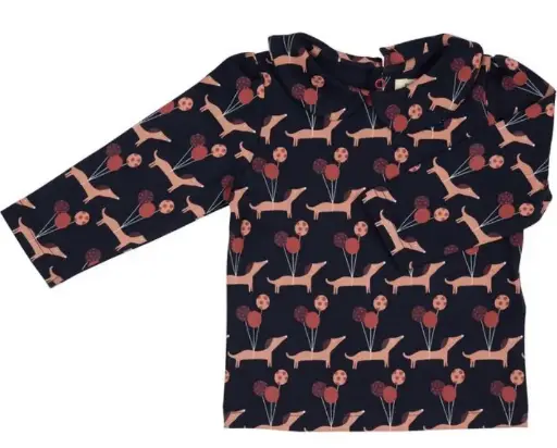 [Art.Nr.27PETPSN-1-2y] Blouse bébé à col "Chien", Pigeon organics