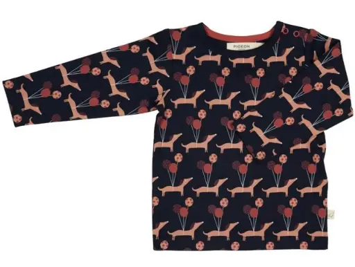 T-shirt bébé manches longues "Chien", Pigeon organics