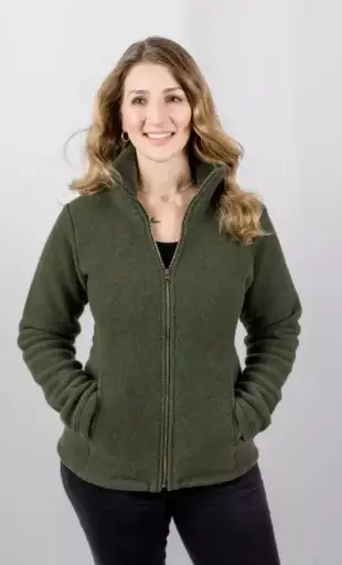 Women's wool fleece jacket, fitted, Engel