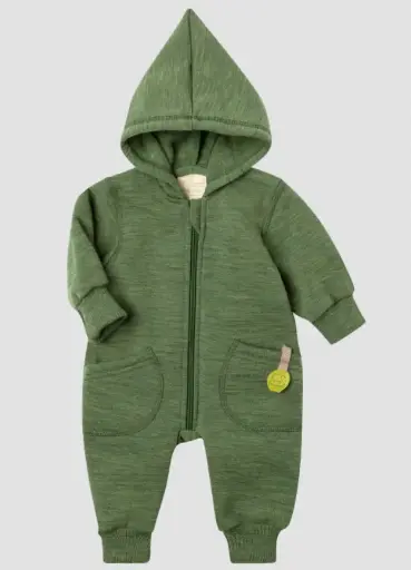 Baby hooded wool overall with zipper, Engel
