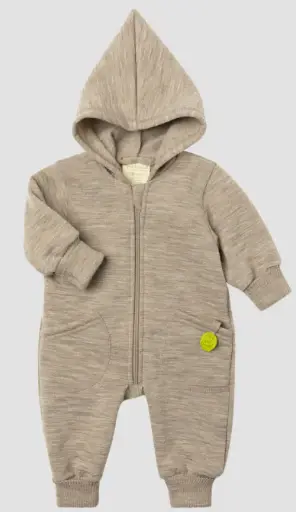 Baby hooded wool overall with zipper, Engel