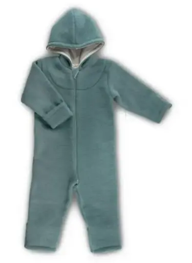 [Art.Nr.095110-09/255-sage-86/92] Baby Wollwalk-Overall ,mit Reißverschluss , Popolini