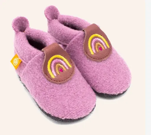 [Art.Nr.09-606-5120-20/21] Chaussons en feutre Wollli "Poppie Arc-en-ciel", Orangenkinder