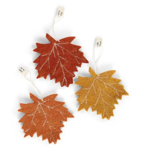 [Art.Nr.14324] Maple Leaves Set of 3, GRY & SIF   