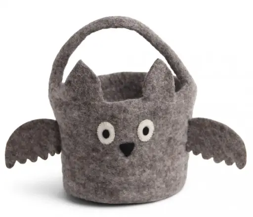 [Art.Nr.13222] Halloween-Korb Fledermaus 25cm, GRY & SIF   