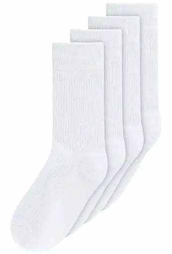 Gerippte Socken 4 Paare Uni, Mela