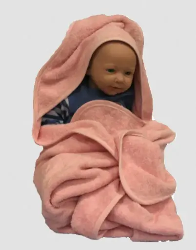 Baby bath towel pink 80x80, Leela (LNSN)