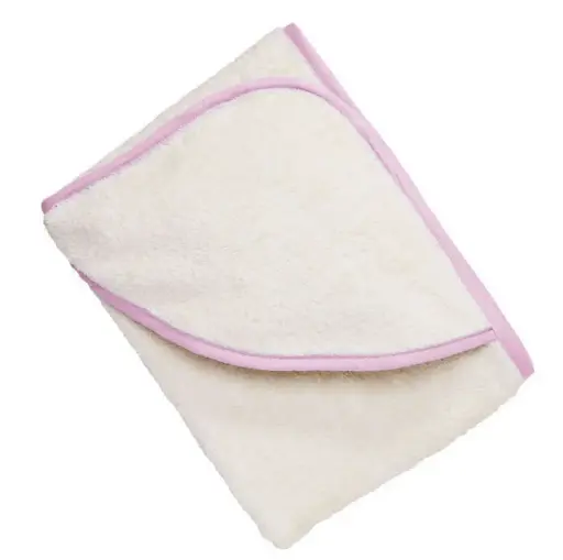 Serviette de Bain bébé natur/rose 100x100, Cotonea (LNSN)