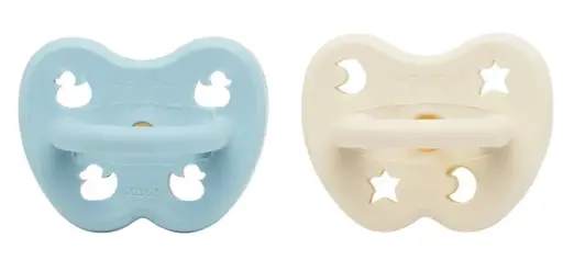 Pack de 2 lot Tétine bleu/blanc, Hevea (LNSN)